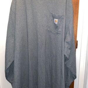 Carhartt Mens Green Long Sleeve Single Pocket T-shirt Size 4XL Loose Fit